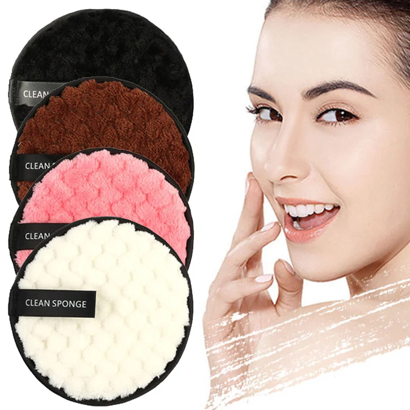 

Makeup remover sponge, washable cleaning cloth, reusable cotton pad, cosmetics, blow soft double layer, beauty tools.