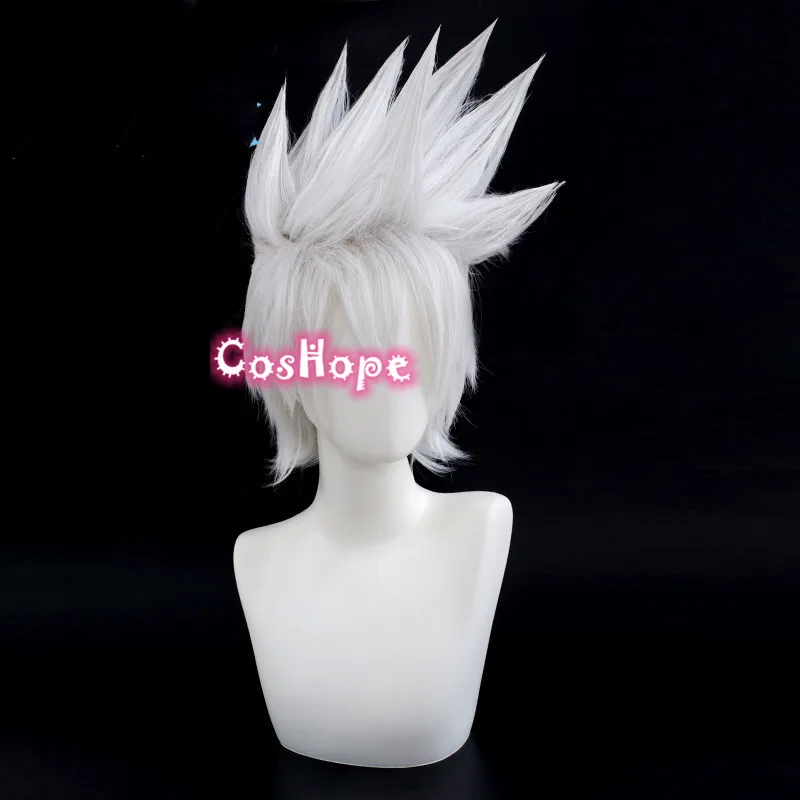 Мужской парик для косплея Kakashi короткий длиной 32 см Рождественский серебристо