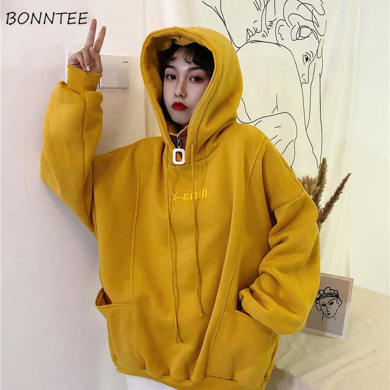 Толстовка женская с капюшоном утепленный бархатный свободный Худи оверсайз