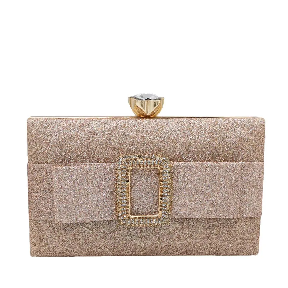 Champagne Bag Бутик De FGG Модные женские блестящие вечерние сумки и клатчи в твердом корпусе вечерние сумочки с ремешком - Цвет: Champagne Bag
