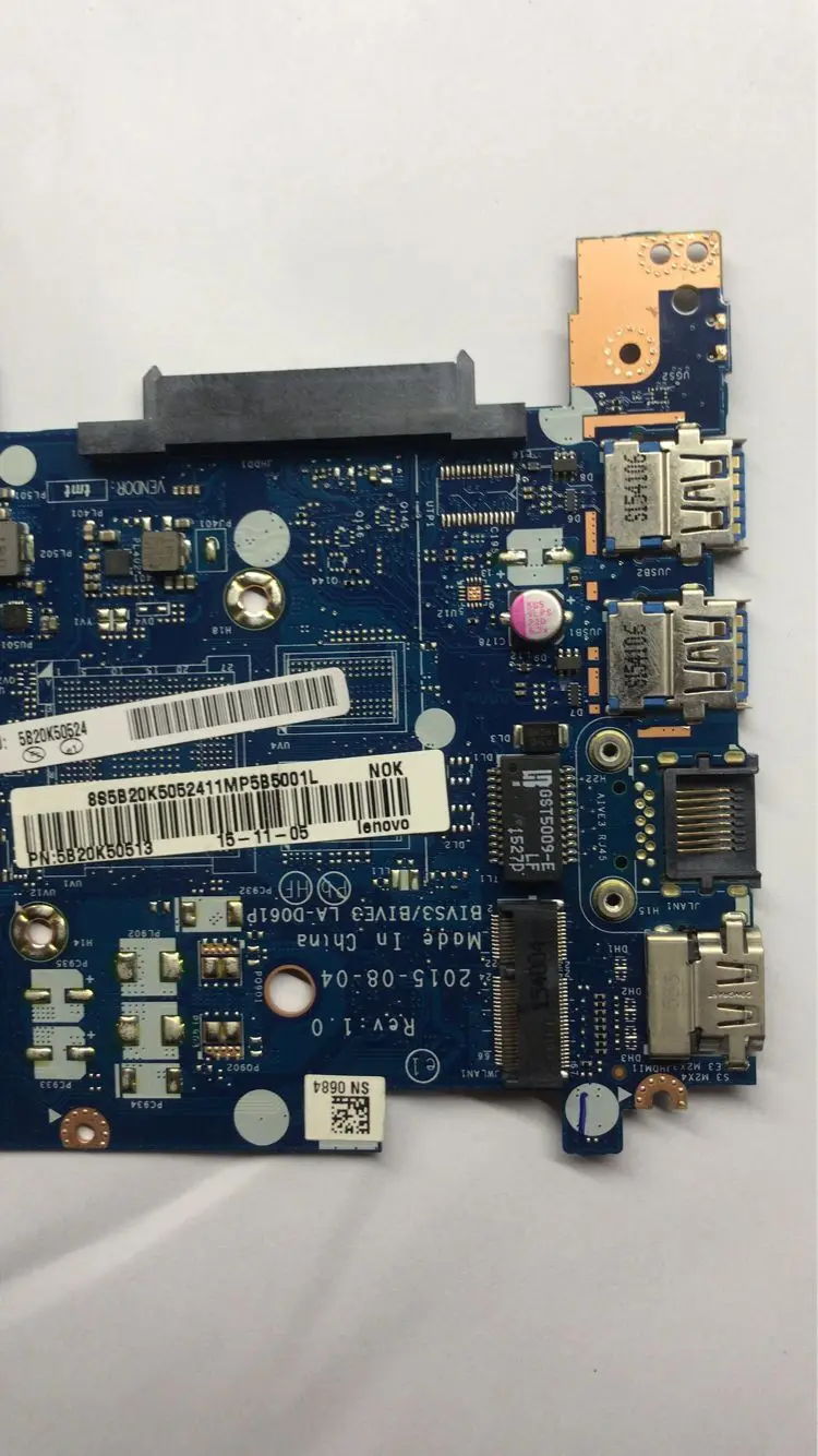 

KEFU For Lenovo 500S-13ISK BIVS3/BIVE3 LA-D061P Laptop Motherboard CPU I5 6200U DDR3 Integrated Graphics Card 100% Test Work