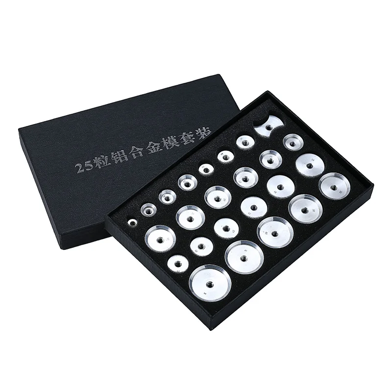 Watch Back Case Dies Set Of 25 Repair Tool Back Case Metal Aluminum Closer Mould Press Dies Repair Tool Watches Accessories