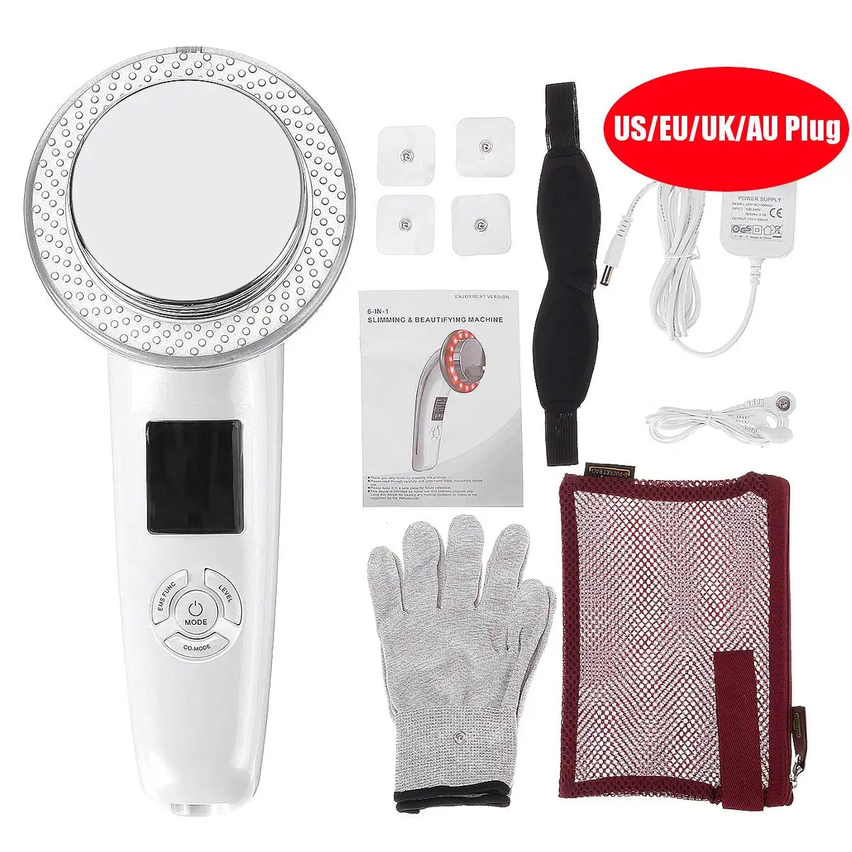 

6 In 1 Ultrasound Cavitation Body Slimming Massager Weight Loss Anti-Cellulite Fat Burner Galvanic Infrared EMS Therapy Machine