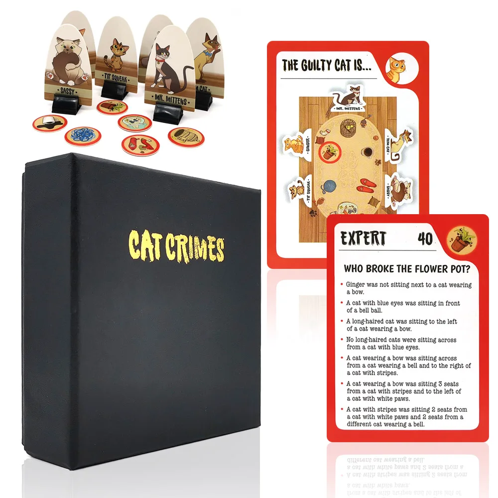 Cat Crimes dog crimes Brain board Game for Boys and Girls kids family party blame logic Fun card game Smart playing cards | Спорт и