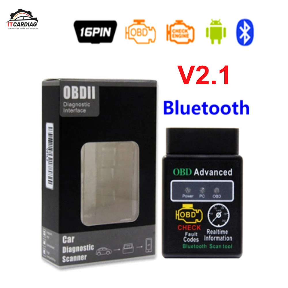 Супер Мини HH OBD ELM327 V2.1 Bluetooth сканер инструмент ELM 327 OBDII OBD2 CAN BUS диагностический для