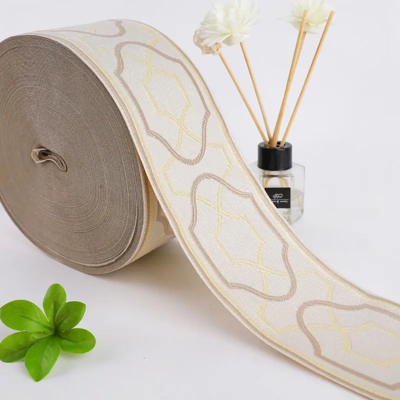 25 ярдов 9 см кружевное Тканое жаккардовое украшение с вышивкой для дивана одежды