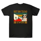 Винтажная Мужская футболка с рисунком собаки Ши-тцу, Милого Животного, хлопковая, популярный летний топ, Готическая футболка Ulzzang для женщин