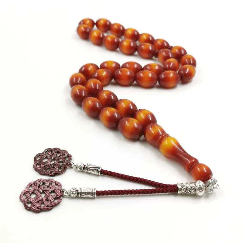 Red Resin Tasbih 33beads Big size Muslim prayer beads Bracelet arabic misbaha Islamic Ramadan eid gift Turkish kazaz tassel | Украшения и