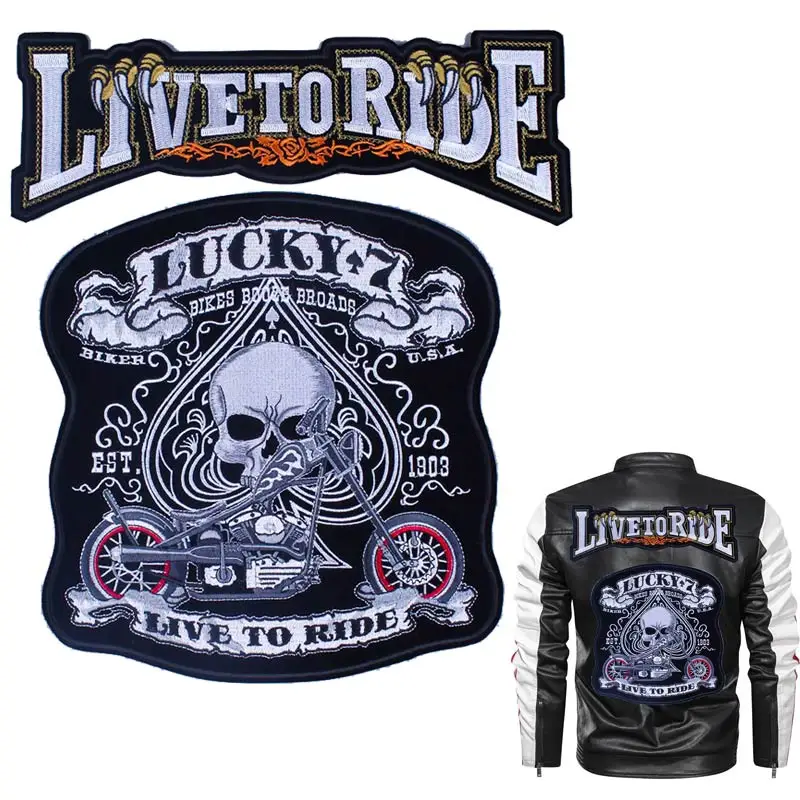Большие байкерские нашивки для одежды с вышивкой на одежду большие в стиле панк