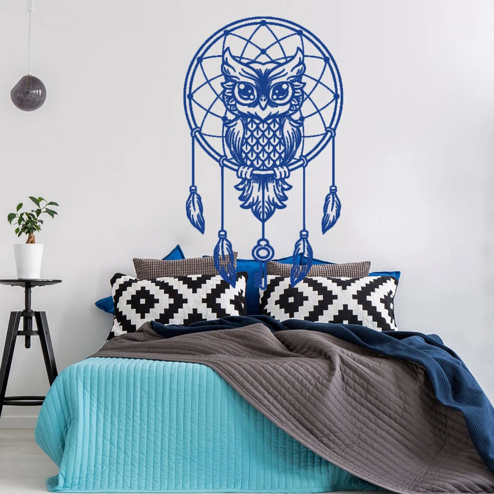 

Dreamcatcher Wall Decoration Art Wall Sticker Owl Vinyl Art Removeable Poster Fashion Modern Ornament Decal Mural LY173