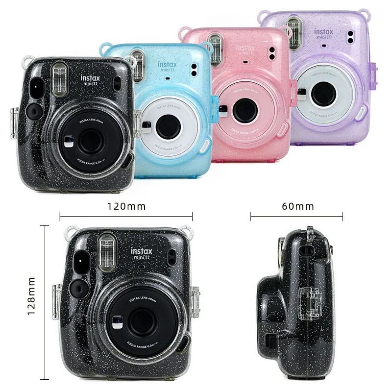 Для камеры моментальной печати Fujifilm Instax Mini 11 прозрачный блеск из ПВХ Жесткий
