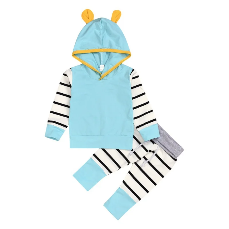 Комплект одежды для маленьких мальчиков Желтая толстовка с капюшоном и длинными