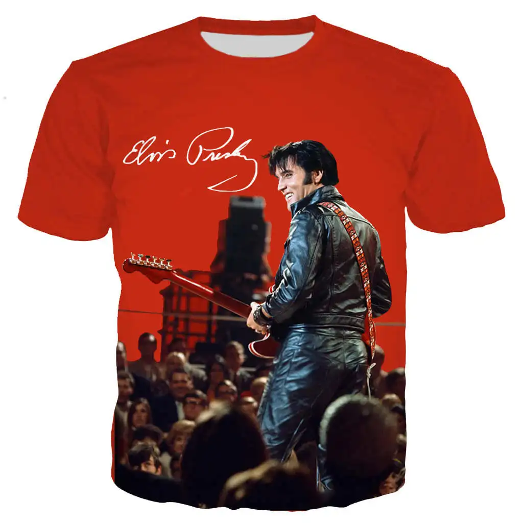 Новинка крутая футболка для мужчин и женщин король поп Элвиса Пресли 3D принт