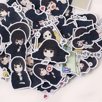 39 pcs japanese anime cartoon rich expression black hair girl menhera fun stationery kids paper stickers for message notebook
