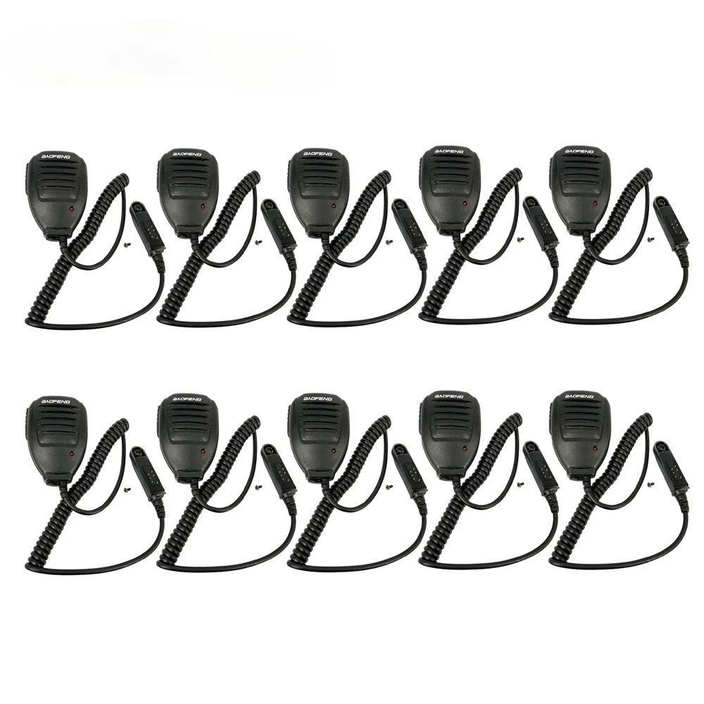 10 Pieces PTT Shoulder Microphone Speaker Mic for BAOFENG A58 BF-9700 UV-9R Plus GT-3WP R760 82WP Walkie Talkie Two Way Radio