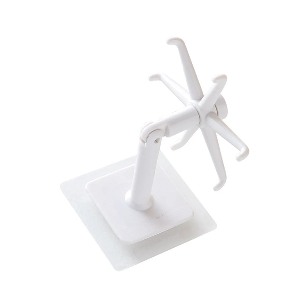 

Rotatable 6-claw Wall Hook Kitchen Bathroom Towel Storage Hanger Clothes Rack Plastic Hanging Shelf kitchen Tools