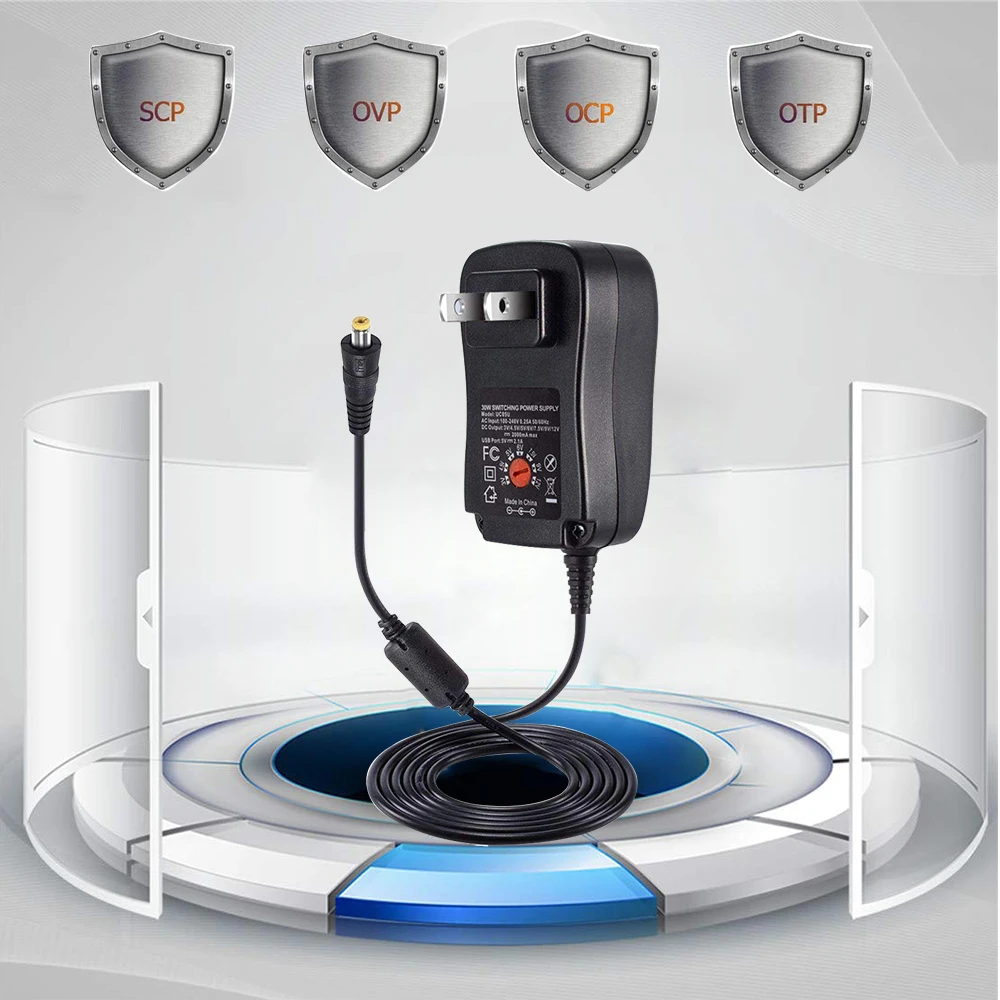 Универсальный адаптер питания 30 Вт США/Великобритания Австралия/ЕС 3 в 4 5 В 6 7 9 12