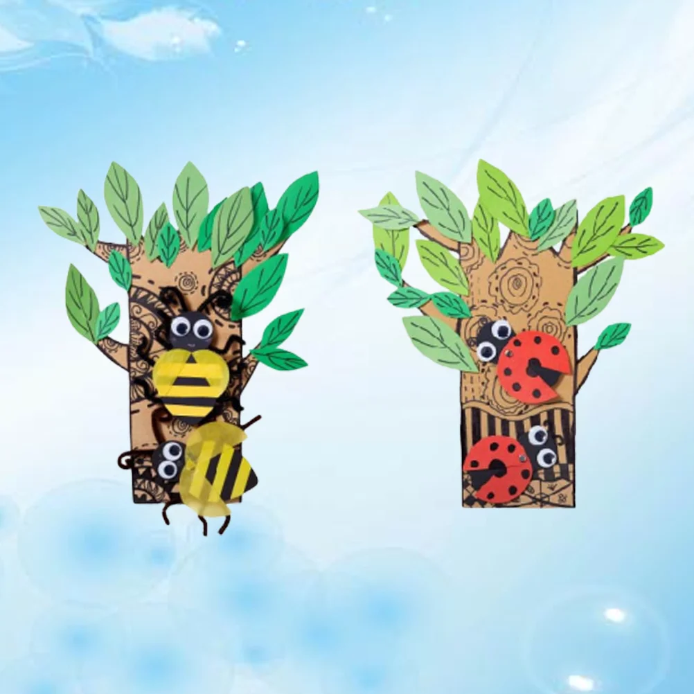 

2 шт., Детские материалы для самостоятельной сборки, сумка с изображением дерева, насекомых, эльфа, 3D искусственное ремесло для детского сада...