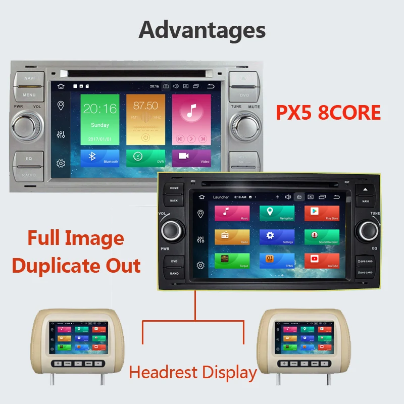 Автомобильный DVD плеер 6686 CarPlay DSP для Ford Focus 1 Transit Galaxy Android 10 2Din радио 4G опционально 32