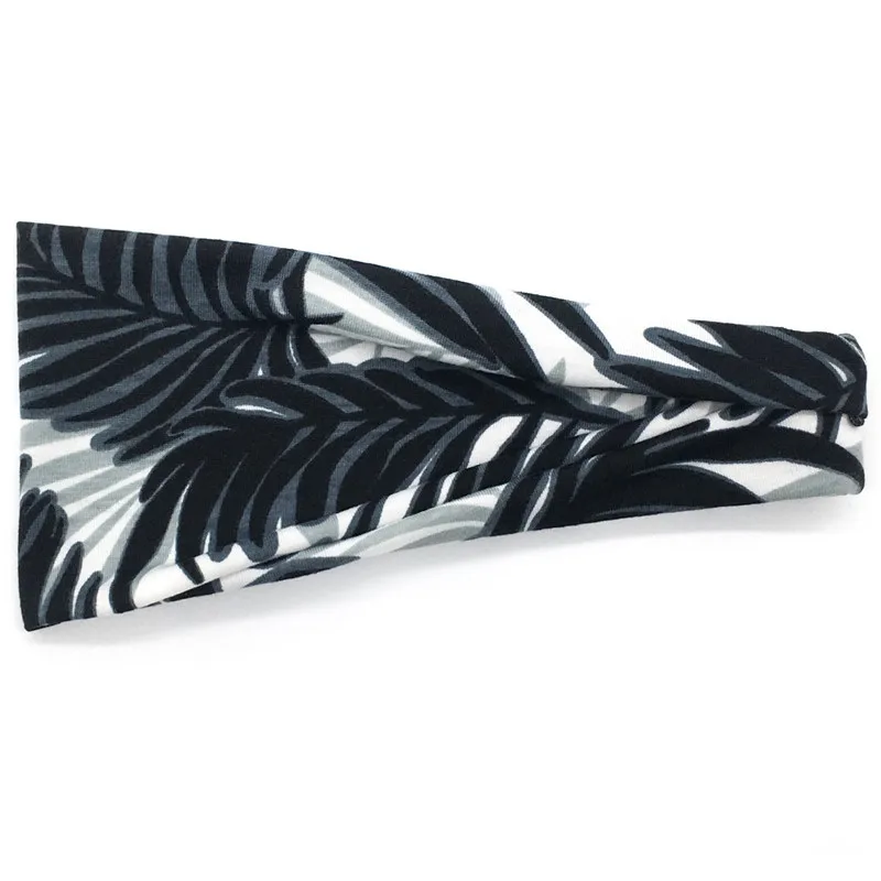 Женская широкая эластичная спортивная повязка на голову нескользящая Мягкая с