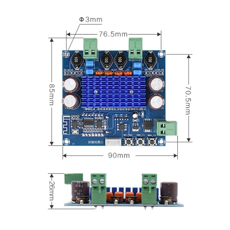 XH A308 Беспроводной Bluetooth 5 0 TPA3116D2 цифровой Мощность Плата усилителя 2X50W стерео
