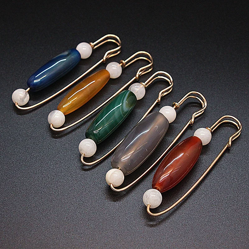 

Большие защитные булавки, винтажная мода, агат, бусы, брошь, булавки, ювелирные украшения для шарфа, пальто, сумка, украшение для одежды, аксе...