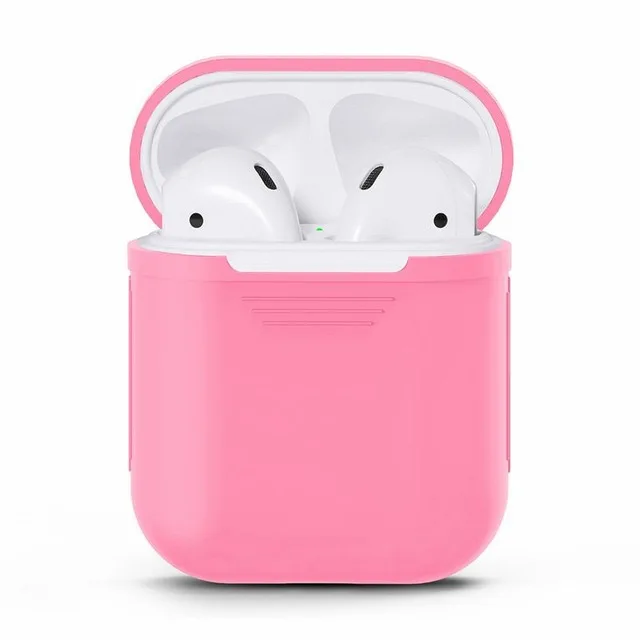 Мягкий силиконовый чехол, наушники для Apple Airpods, Bluetooth, беспроводные наушники, коробка для телефона Air Pods, вкладыши наушников, сумка - Цвет: Розовый