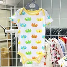 Боди с коротким рукавом для новорожденных, хлопковая одежда с принтом для малышей, 1 предмет, 0-12 месяцев