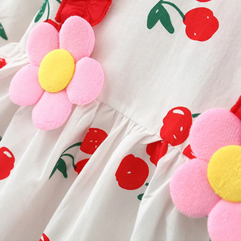 

DFXD Infant Dress Baby Girls Long Sleeve Print A-line Princess Dress Lovely Toddler Baby Flower Dress 6M-3T Outfit Vestidoes