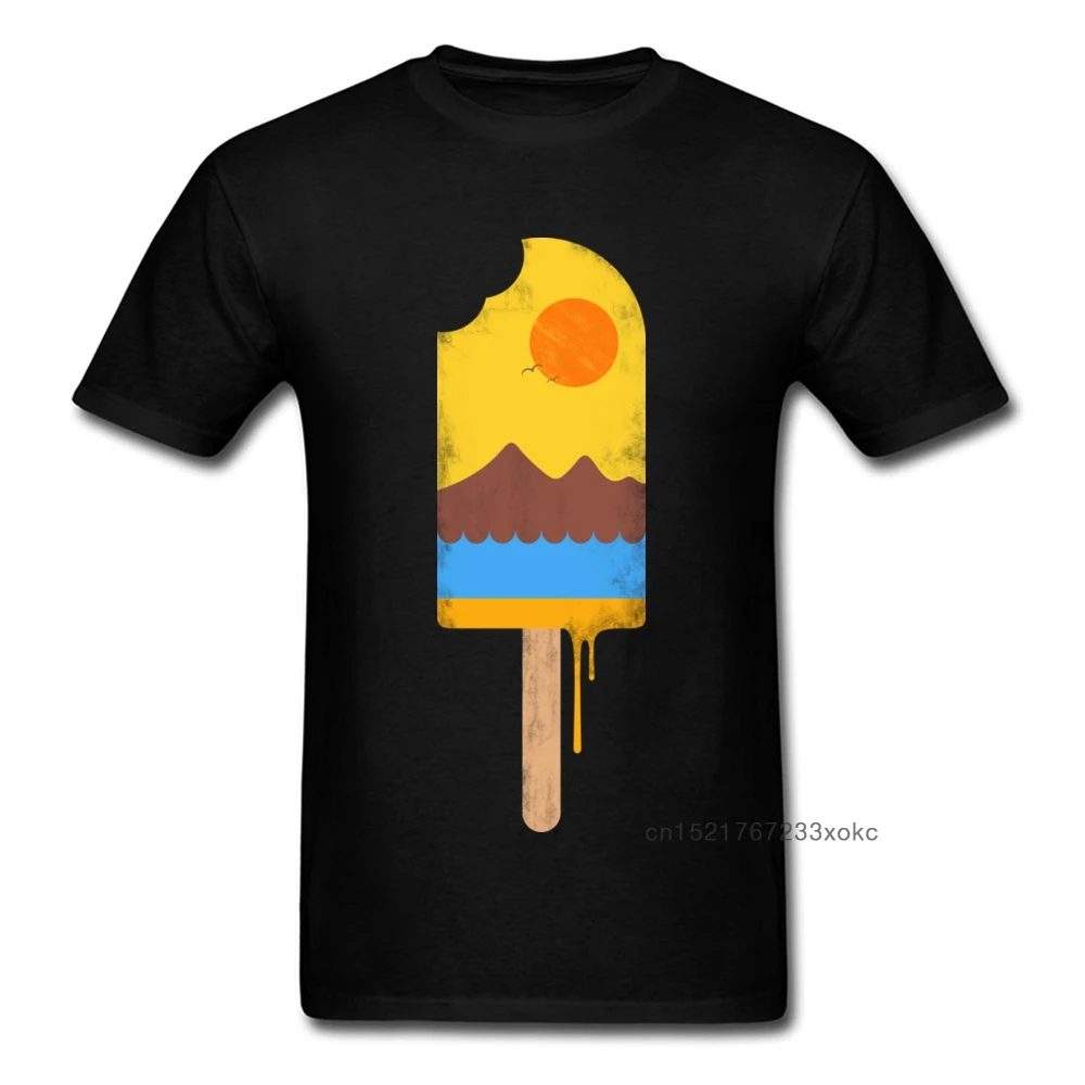 Летние футболки с коротким рукавом из натурального мороженого круглым вырезом