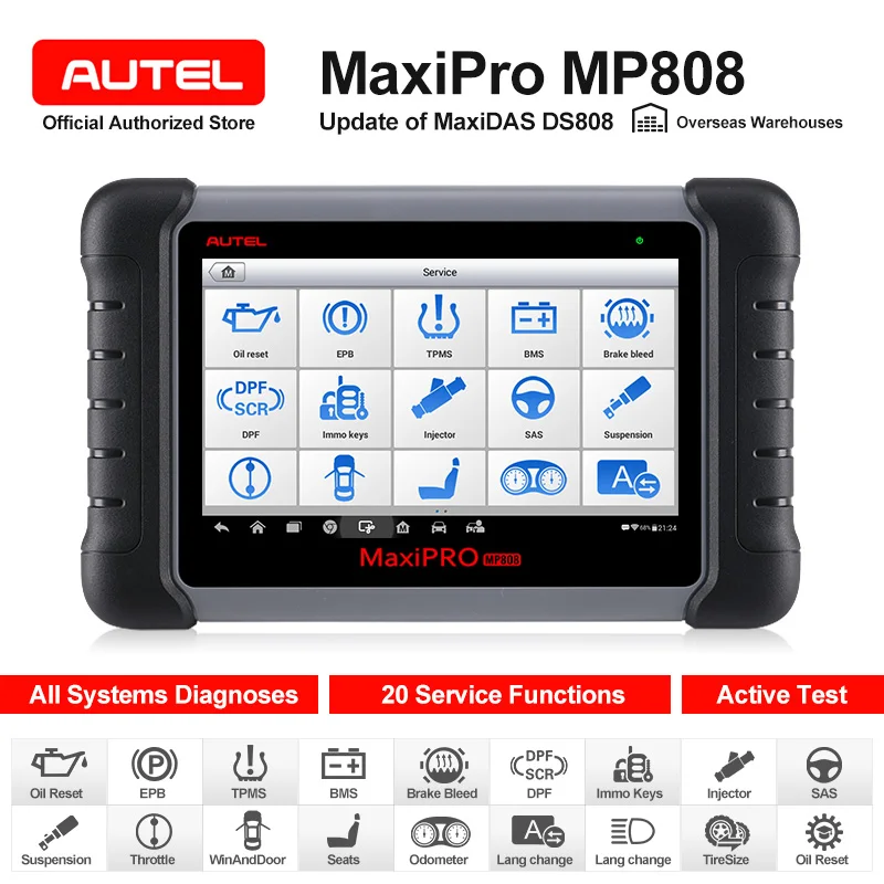 Autel MaxiPRO MP808 Автомобильный сканер автомобильный диагностический инструмент Автоматическая полная система тест OBD Автосканер PK MaxiDAS DS808 Maxisys MS906 диагностический сканер