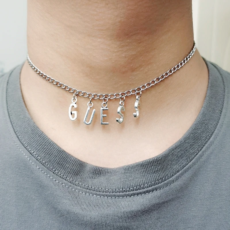 Ожерелье сделай сам с надписью и именем для женщин мужчин цепочка серебряного