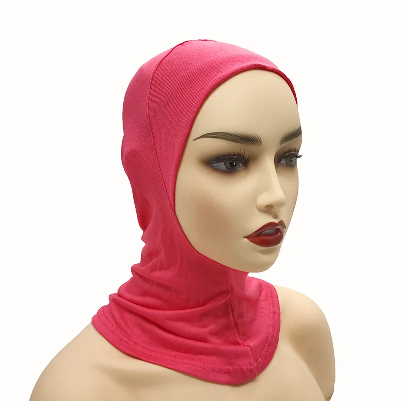

25 Colors The New Modal Muslim Girl High Elasticity Multicolor Base Cap Cover Head Pure Color Scarf Adjustable
