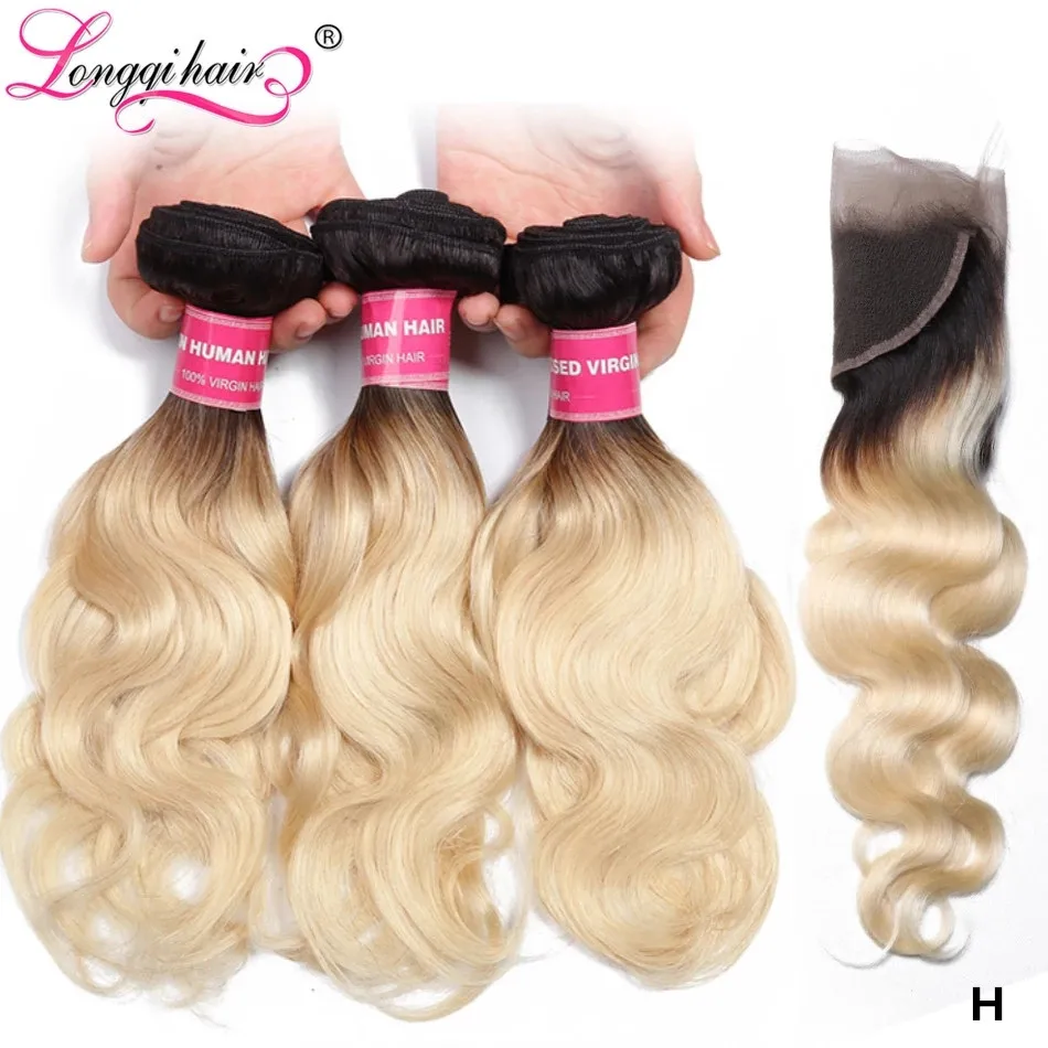 Longqi T1B 613 пряди с фронтальным высоким коэффициентом бразильские волнистые волосы блонд пряди с фронтальным 13X4 волосы remy 10-20 дюймов