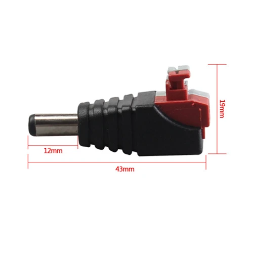 

100Pcs 5.5*2.1mm Male DC Power Plug Jack Connector To Spring Terminal Block Adapter For Single Color LED Strip CCTV Camera