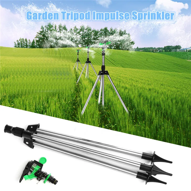 

1Pc Stainless Steel Tripod Impulse Sprinkler Pulsating Grass Lawn Watering Irrigation Kits For Garden Watering Tool
