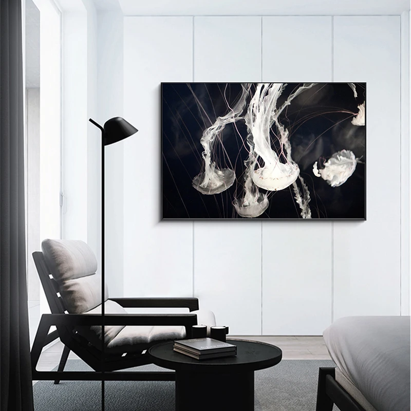 Медузы Морская картина жизнь художественный принт постер настенное украшение