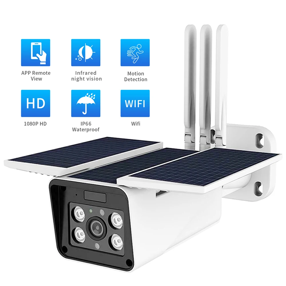 TUYA 1080P Solar Camera Outdoor Waterproof Wireless Battery Night Vision Two Way Audio built-in 12000mAh Smart Life APP | Безопасность и