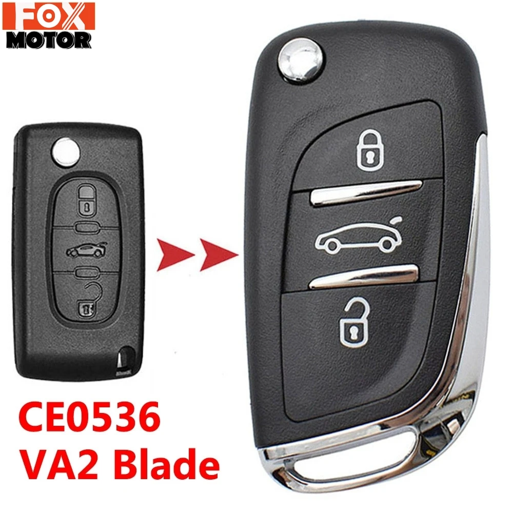 Для Peugeot 308 207 307 3008 807 Expert Partner Замена VA2 Blade CE0536 3 кнопки модифицированный флип пульт
