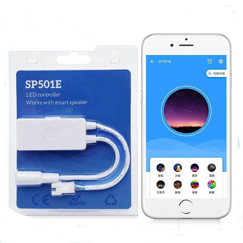 

WS2811 WS2812B UCS1903 Full Color Pixel LED Strip Controller DC 5V 12V SP110E SP501E Wireless WIFI Bluetooth RGB Controller