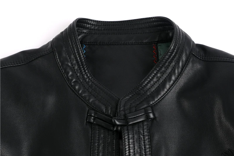 Chinese Style Men PU Bomber Jackets Coats Motorcycle Biker Faux Leather Jacket Autumn Winter Clothes Male Classic Thick Coat | Мужская