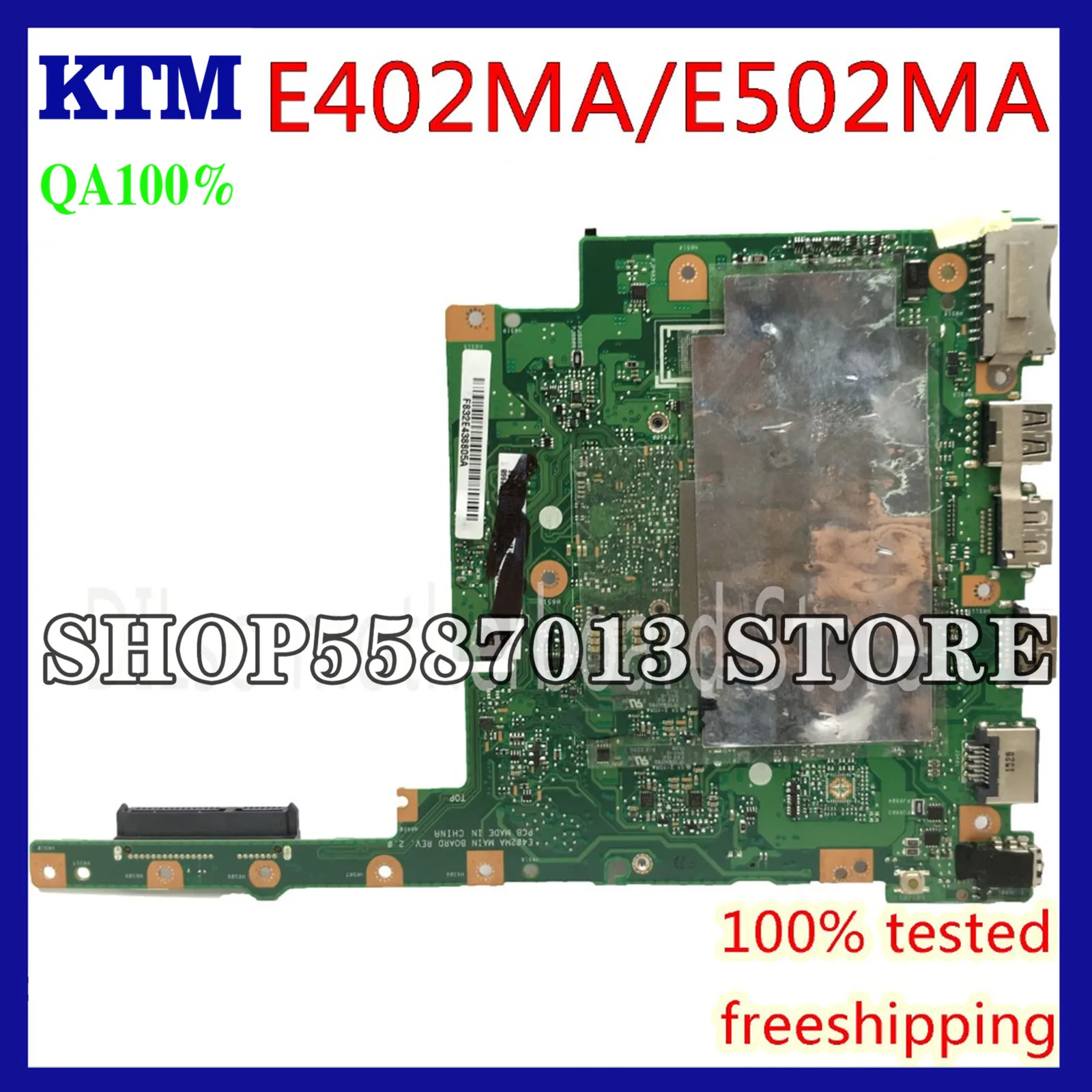 

KEFU E402MA For ASUS E402MA E502MA Laptop Motherboard N2940U 4G memory Mainboard REV2.0 integrated cpu onboard work 100% Test