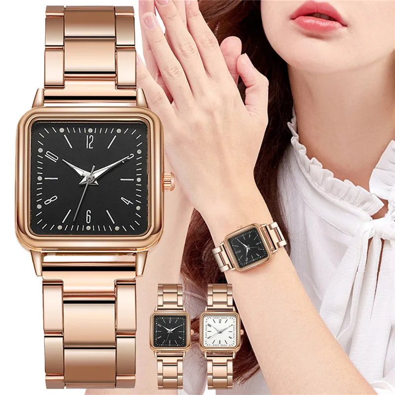 Montre femme feminino luminoso árabe números quadrados relógios de luxo senhoras quartzo relógios de aço inoxidável relógio relogio feminino