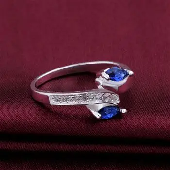 

Silver-plated Oval Sapphire Zircon Simple Ring R626-8 LKNSPCR626 Jewelry Whole Sale Jewlery for Women