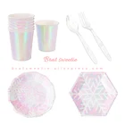 Набор снежинок для детского дня рождения, 57 шт., Снежная королева, принцесса, украшения, товары для вечеринки