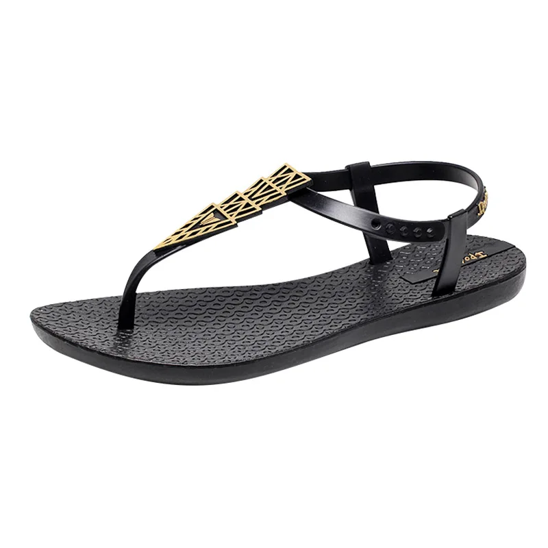 

Web celebrity Sandals for Women Shaping and 2021 New Bohemian Ethnic Flat Flip Toe Resort Beach Shoes