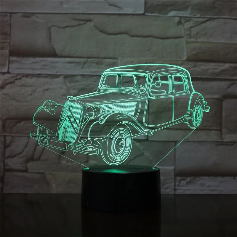 3D USB-лампа Supercar большой туристический автомобиль Ночной светильник 7 цветов