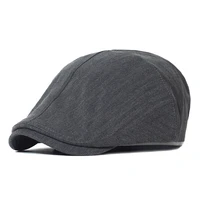 cotton soft newsboy caps men woman casual beret flat ivy cap soft solid color driving cabbie hat unisex