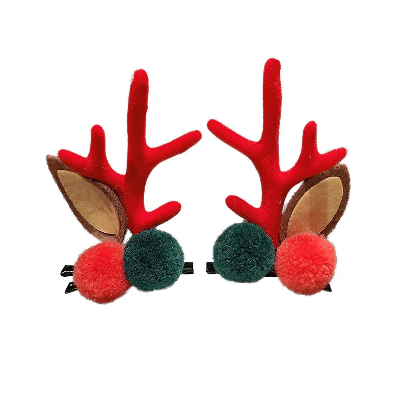 6 Set Christmas Cute Antler Hair Clips Deer Ear Hairpins Festival Kids Christmas Hairpin Barrette Mushroom Headwear Hairgrips images - 6