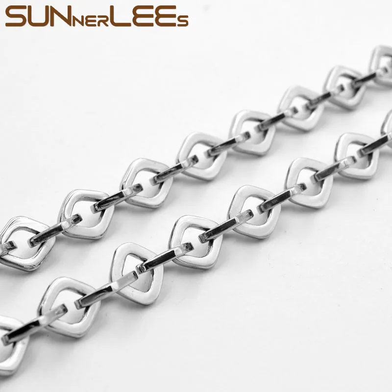 Цепочка SUNNERLEES из нержавеющей стали 316L ожерелье 9 мм с геометрическими звеньями